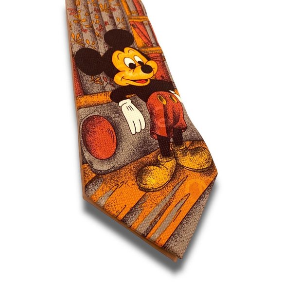 Disney Mickey Mouse Vintage Silk Neck Tie. Made In Italy! PURE SILK! Rare! - Picture 2 of 10
